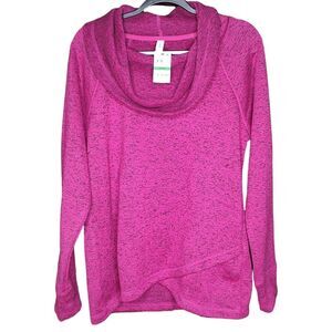 NEW Ideology Sz LG Pullover Fleece Women's Cowl Neck Cozy Sweater Passion Berry